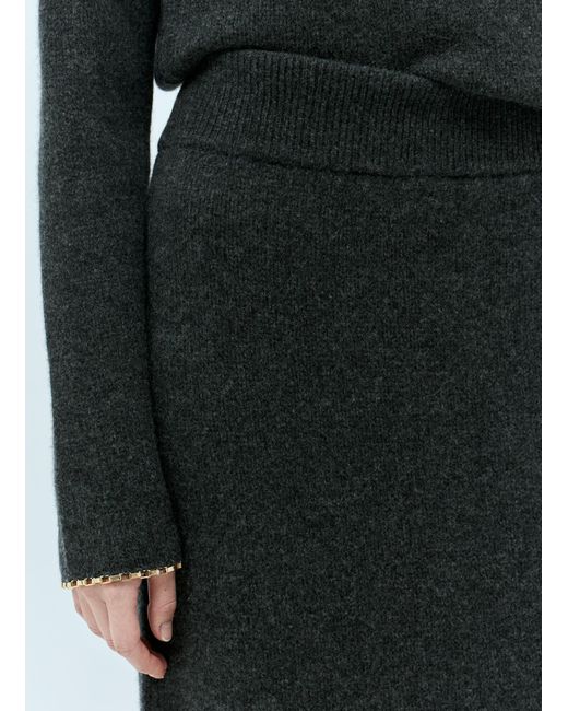 Totême  Black Chain-edge Knit Skirt