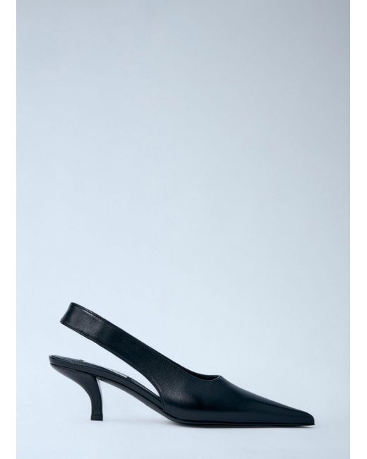 Totême  Blue Classic Leather Slingback Heels