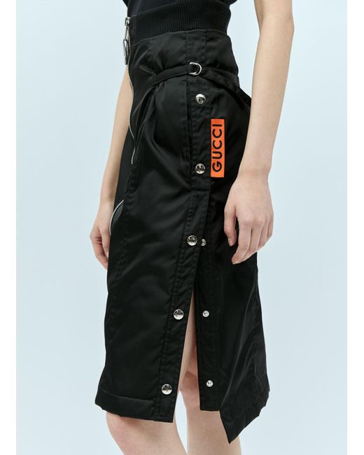Gucci Black Cargo Midi Skirt