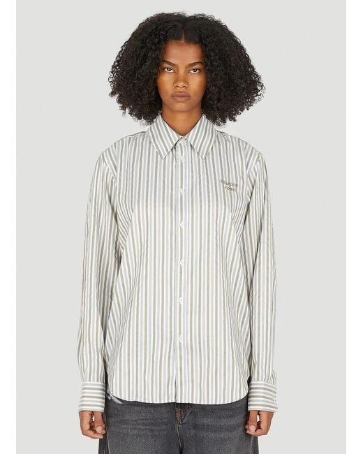 Martine Rose Cotton Classic Striped Shirt in White | Lyst