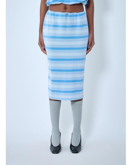 Prada Blue Striped Pencil Skirt