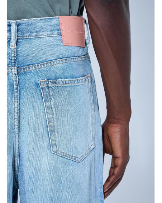 Acne Blue Distressed Denim Shorts for men