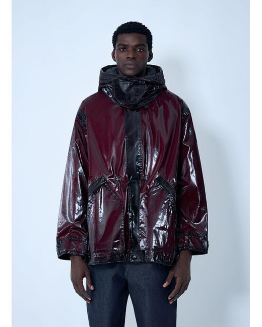 Stone Island Blue Hooded Uneven Ripstop Prismatic Parka Jacket for men