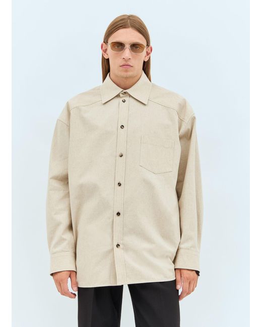 Bottega Veneta Natural Crisp Poplin Shirt for men