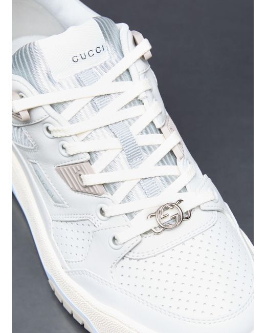 Gucci White Interlocking G Leather Sneakers