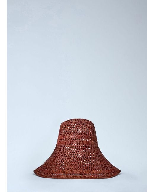 Chloé Brown Raffia Capeline Hat