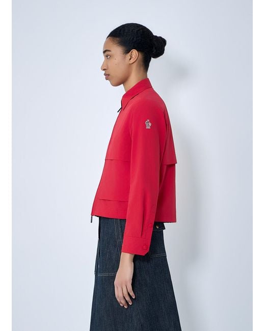 Moncler Red Zip-Up Cotton Jacket