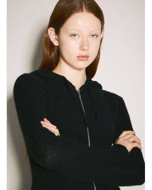 Our Legacy Black Compact Hooded Zip-up Cardigan