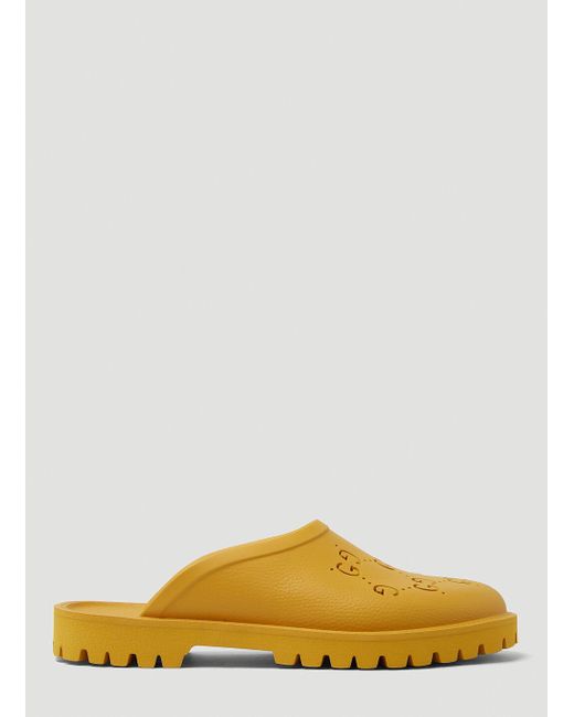 Gucci Rubber Perforated G Low Clogs in Yellow for Men Lyst Australia