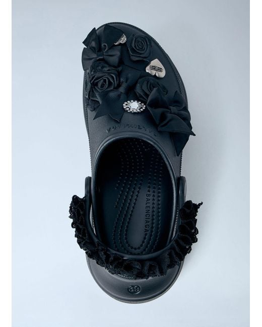 Balenciaga Blue Crocs Mule Strap