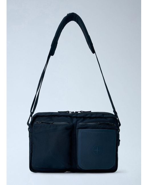 Stone Island Blue Utility Shoulder Bag for men