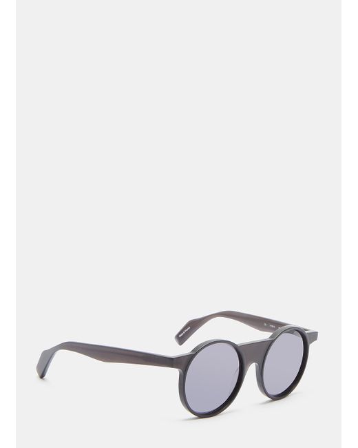 Yohji Yamamoto Yy5014 Matte Round Sunglasses In Black