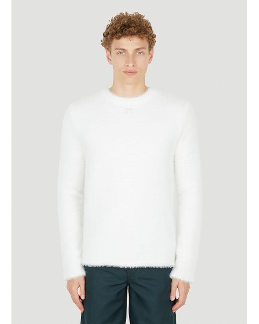 Courreges White Fluffy Sweater for men