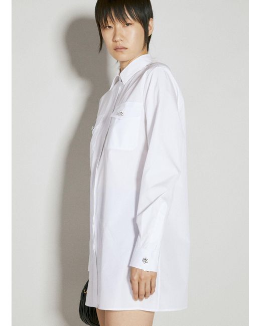 Prada White Classic Shirt With Embellished Buttons