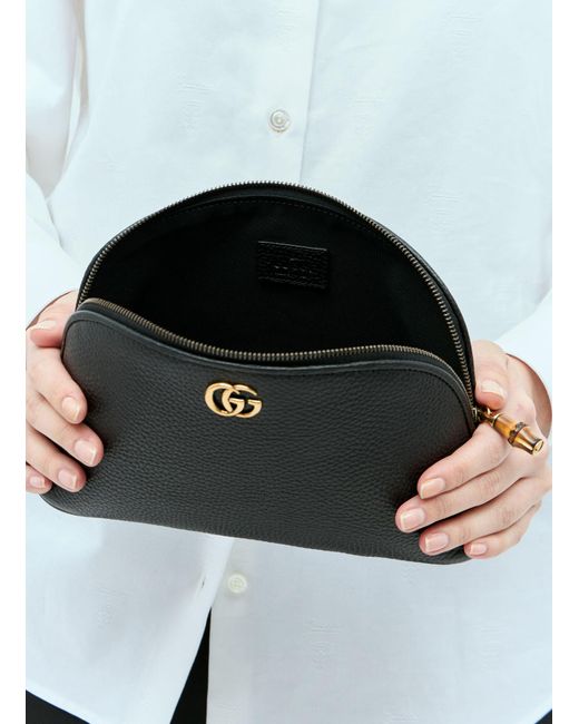Gucci Black Bamboo-puller Double G Beauty Case