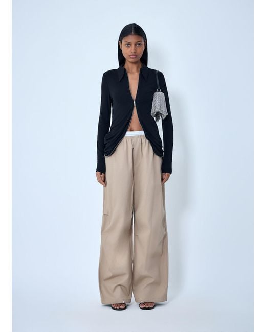 Alexander Wang Natural Wide-Leg Elasticated Waist Pants