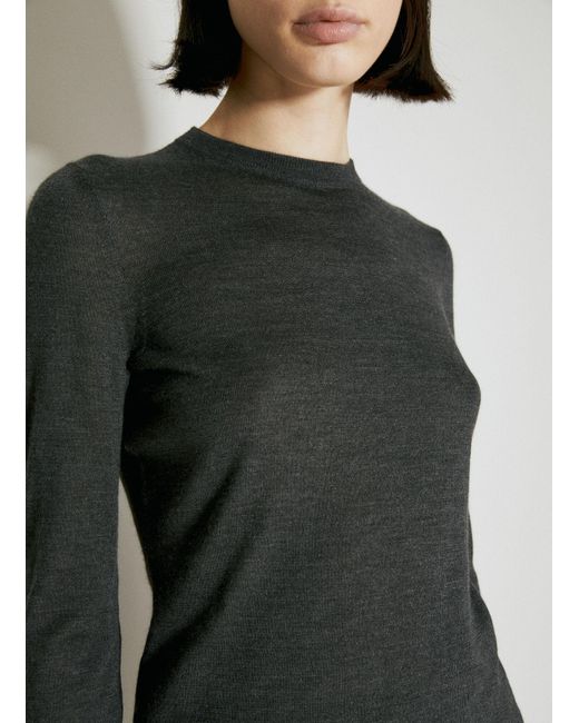 Saint Laurent Gray Cashmere, Wool And Silk Sweater
