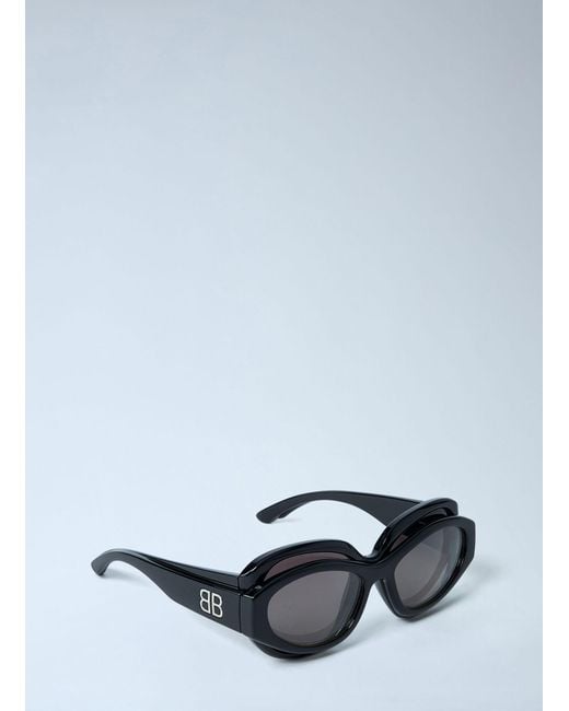 Balenciaga Black Superbusy Round Sunglasses