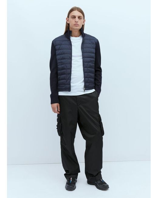 Moncler Blue Logo Patch Zip-Up Cardigan for men