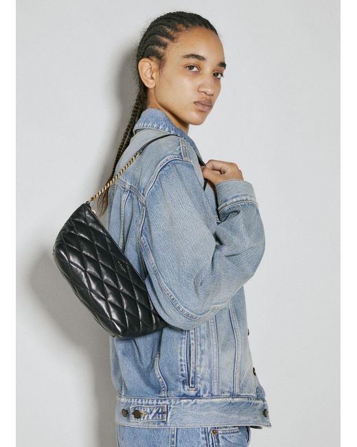 Saint Laurent Blue Mini Quilted Leather Shoulder Bag