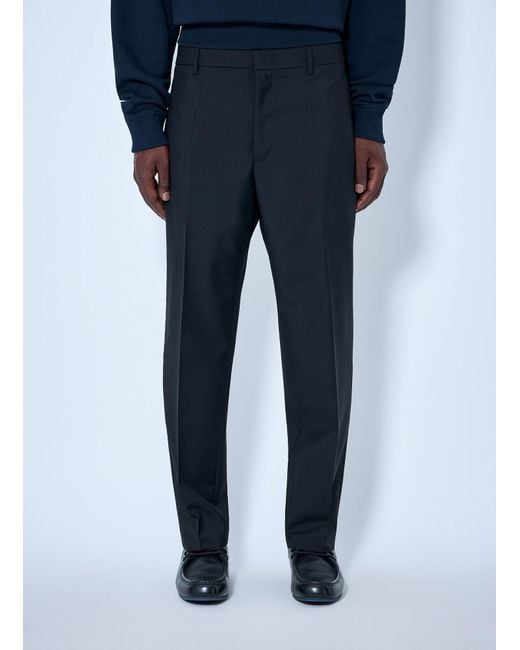 Jil Sander Blue Tapered Cropped-Leg Trousers for men