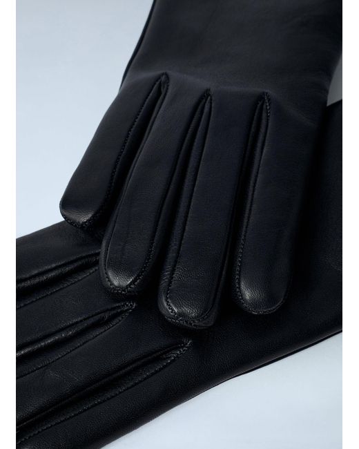 Gucci Black Logo Embossed Gloves