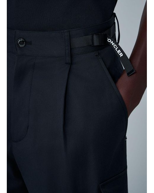 Moncler Blue Stretch-Finish Pants for men