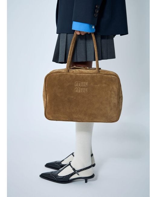 Miu Miu Blue Suede Beau Handbag