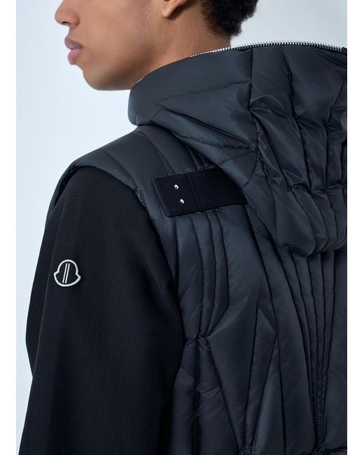 Moncler Blue Rick Owens Geocamo Flight Quilted Hooded Gilet for men