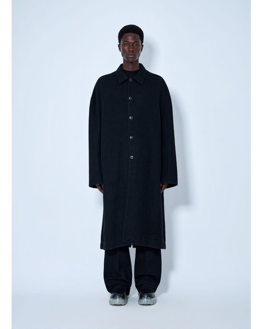 Rick Owens Blue Buttoned Brad Coat for men