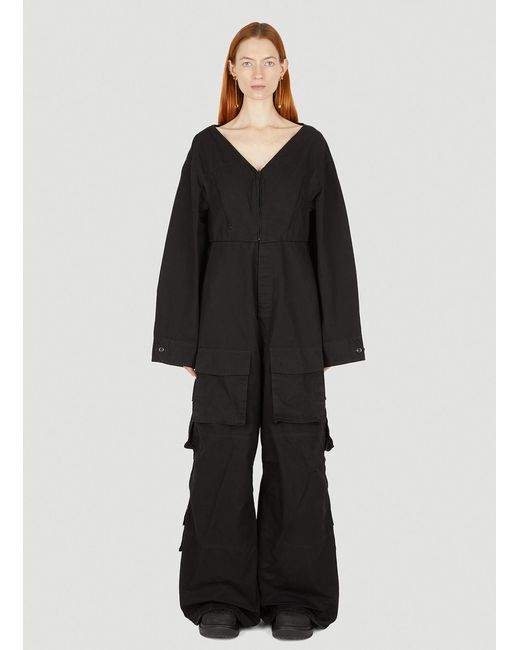 black cargo jumpsuit
