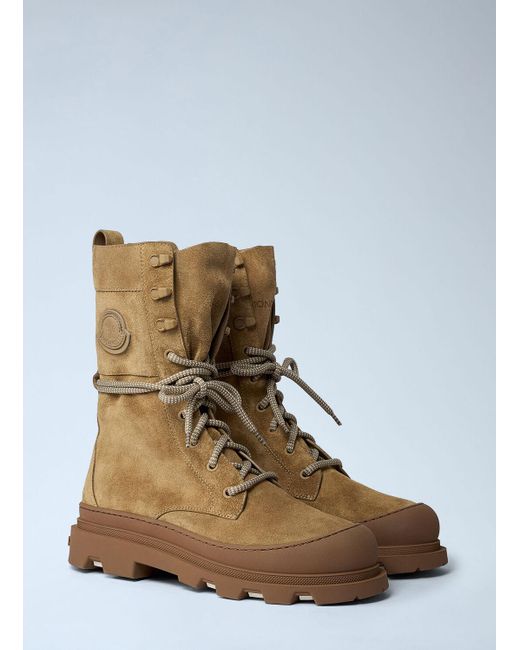 Moncler Brown Vera Logo Patch Boots