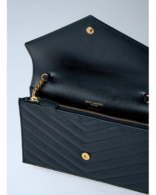 Saint Laurent Blue Cassandre Chain Wallet