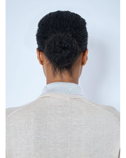 Acne White Layered Collar Knit Top