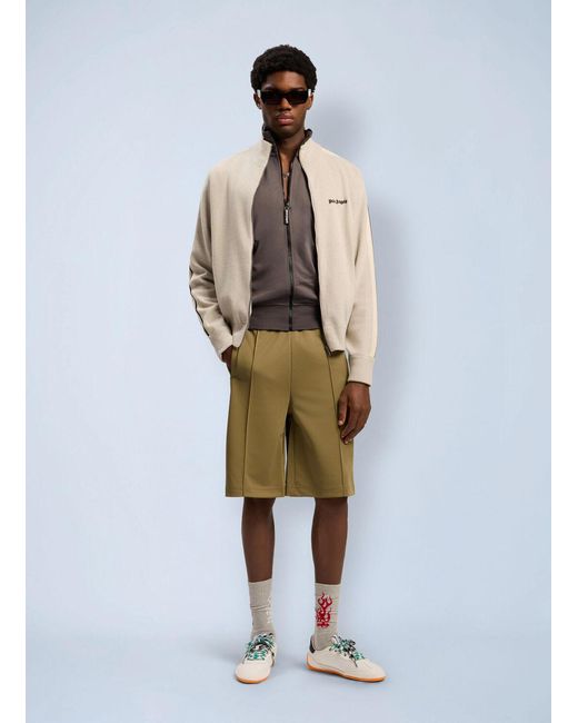 Palm Angels Brown Back Curved Logo Track Jacket for men