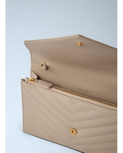 Saint Laurent Blue Cassandre Envelop Chain Wallet