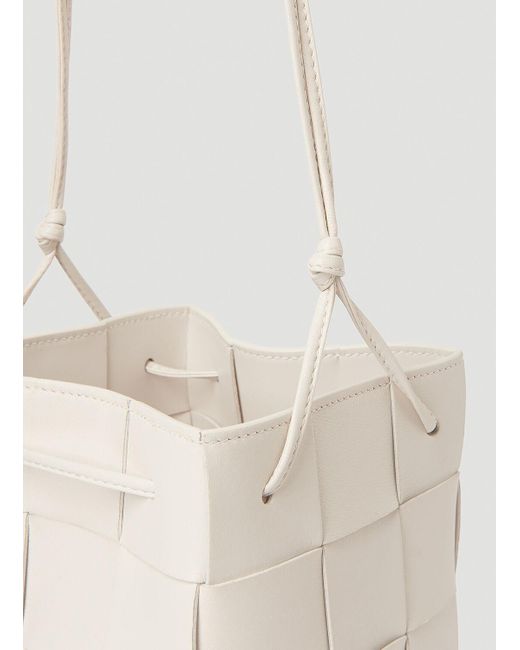 Bottega Veneta White Small Cassette Bucket Shoulder Bag