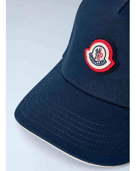 Moncler Blue Embroidered Logo Baseball Cap for men