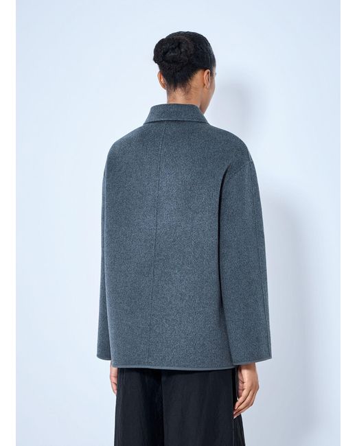 Rohe Blue Double-Faced Wool Pankou Closure Jacket