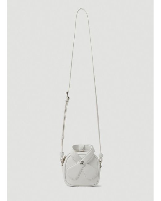 Courreges Leather Heritage Loop Mini Shoulder Bag in White | Lyst