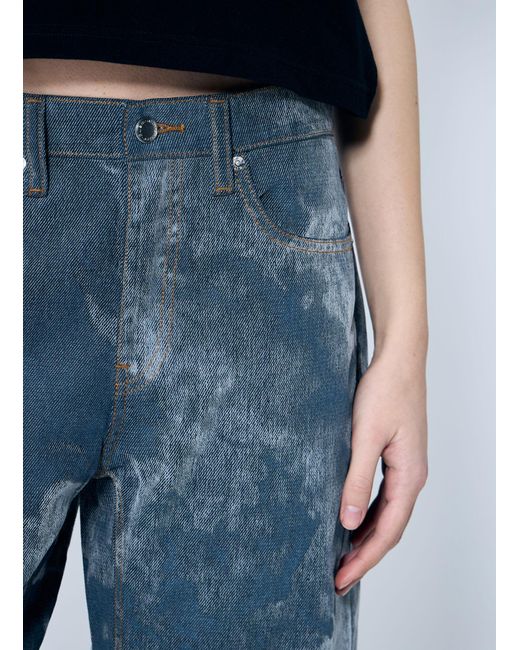 Alexander Wang Blue Low Rise Clouding Flocking Jeans