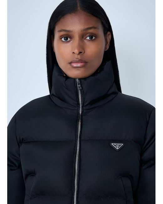 Prada Blue Short Re-Nylon Down Jacket