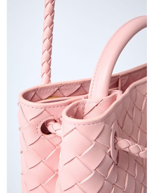 Bottega Veneta Pink Small Andiamo Handbag