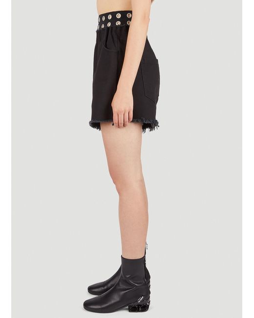 Raf Simons Black Eyelet Shorts