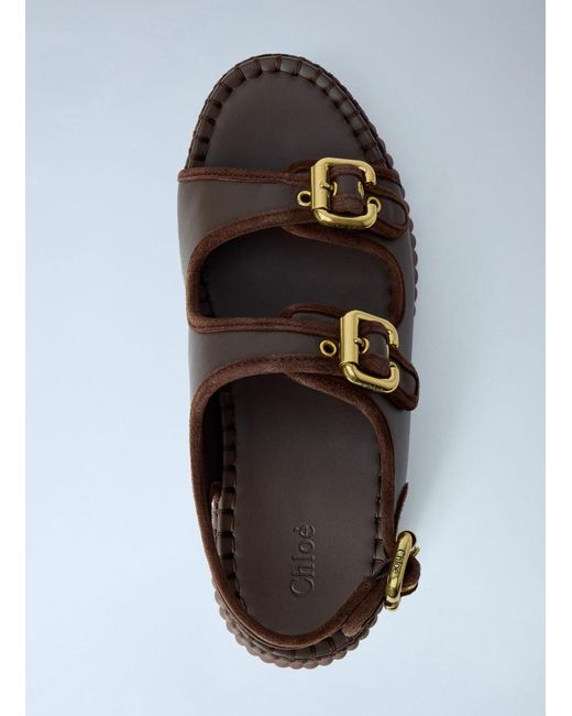 Chloé White Nama Wedge Sandals