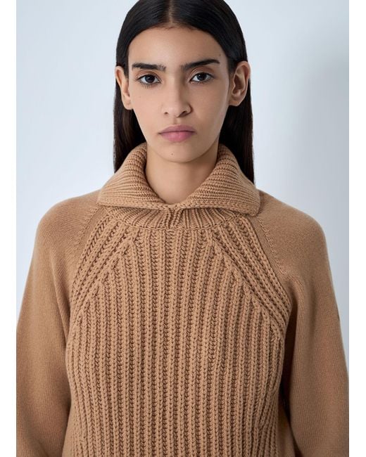 Moncler Brown Cashmere-And-Wool-Blend Sweater