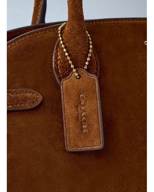 COACH Brown Suede Empire Carryall Bag 34
