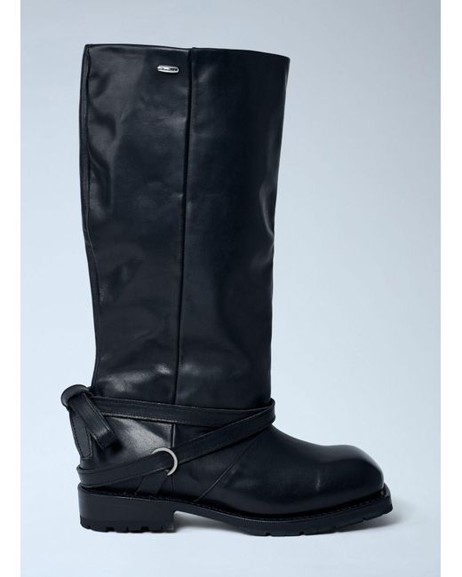 Our Legacy High Engine Leather Boots in Blue | Lyst UK