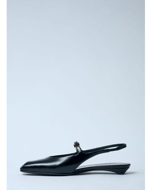 Prada White Leather Slingback Ballerina Pumps