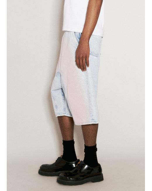 Y. Project White Souffle Denim Shorts for men